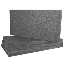 Close-up of graphite-enhanced EPS insulation boards, recognised by their dark grey colour and fine bead structure. These lightweight boards offer improved thermal performance over standard EPS and are widely used in external wall insulation systems. Available from EWI Store, ideal for energy-efficient façade upgrades.